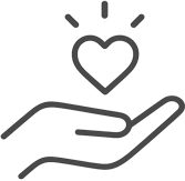 Minimalist icon of an outstretched hand offering a radiant heart, symbolizing the Morning Offering prayer as an act of love and surrender to God.